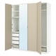 Opción: PAX / REINSVOLL/ÅHEIM Combinación de clóset, blanco/beige grisáceo espejo, 200x60x236 cm
