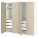 PAX / REINSVOLL Combinación de clóset, blanco/beige grisáceo, 200x60x201 cm