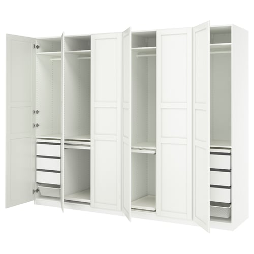 PAX / TYSSEDAL Combinación de clóset, blanco/blanco, 300x60x236 cm
