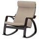 POÄNG Silla mecedora, negro-café/Hillared beige