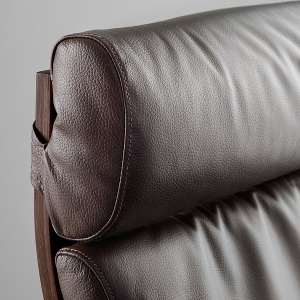 POÄNG Sillón y reposapiés, café/Glose café oscuro