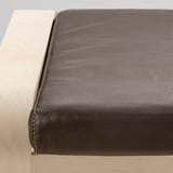 POÄNG Taburete, chapa abedul/Glose café oscuro