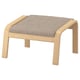 POÄNG Taburete, chapa abedul/Hillared beige