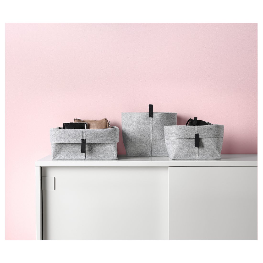RAGGISAR Canasta juego de 3, gris - IKEA