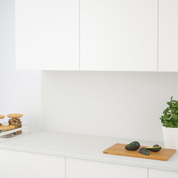 RÅHULT Panel de pared, blanco mate/efecto mármol cuarzo, 1 m²x1.2 cm