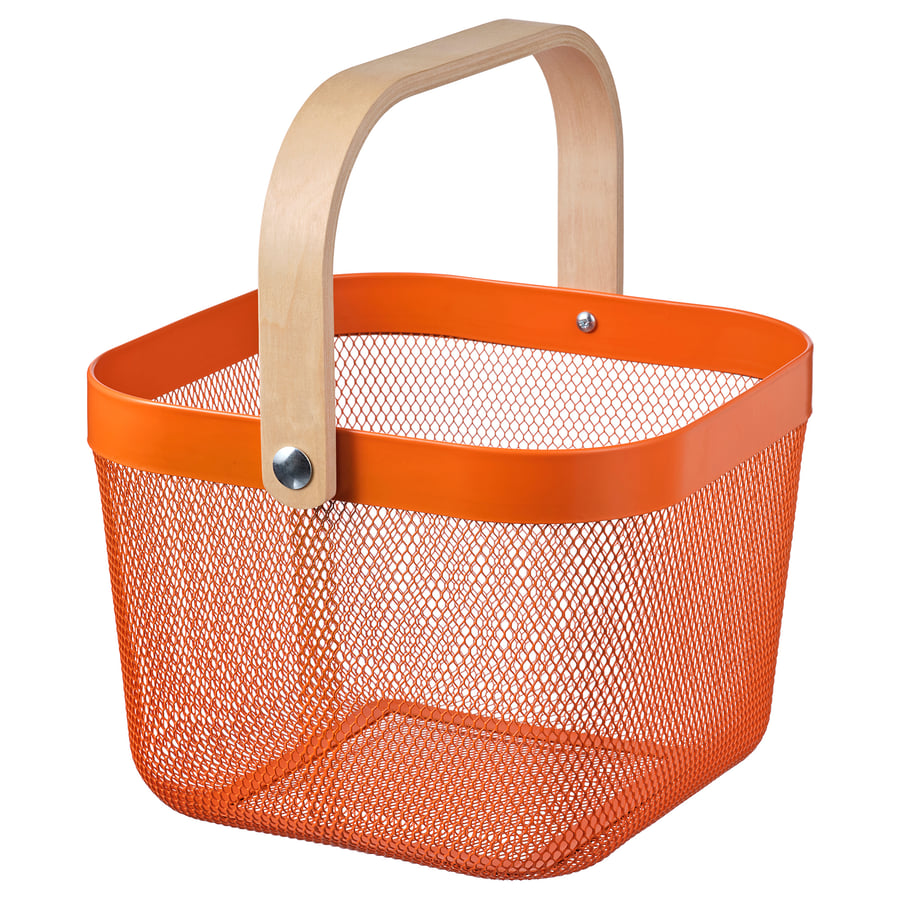 RISATORP Canasta, naranja, 25x26x18 cm - IKEA