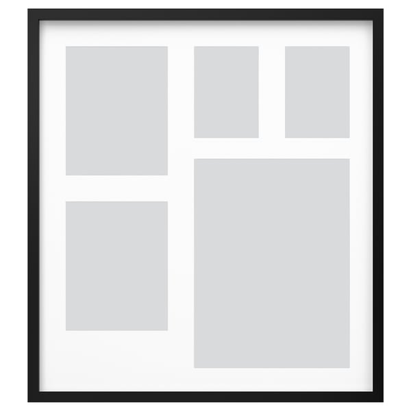 RÖDALM Marco para 5 fotos, negro, 64x71 cm