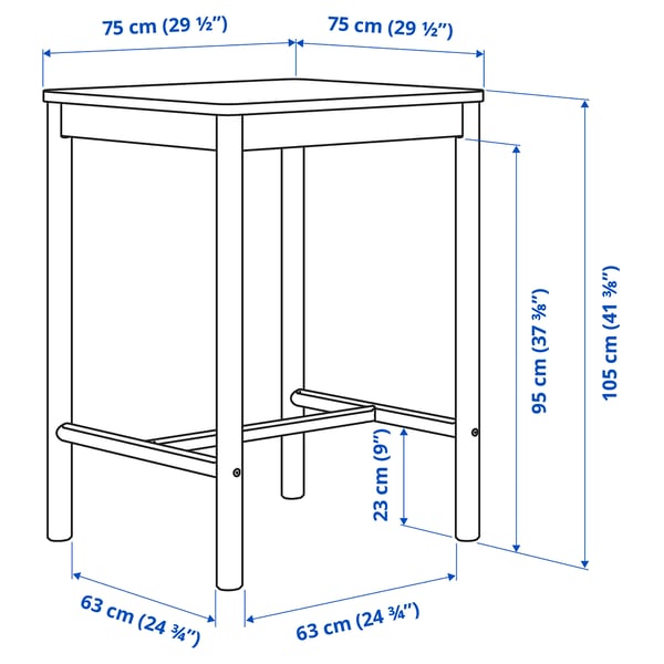 RÖNNINGE Banco alto, abedul, 75 cm - IKEA Mexico