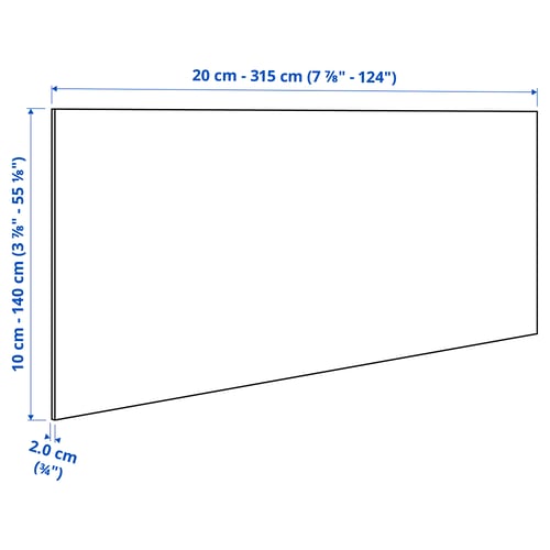 RUNSBÄCK Panel de pared, blanco mate/efecto mármol porcelana de alta presión, 1 m²x2.0 cm