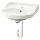 RUTSJÖN Lavabo semiempotrado+trampa agua, blanco, 51x50 cm
