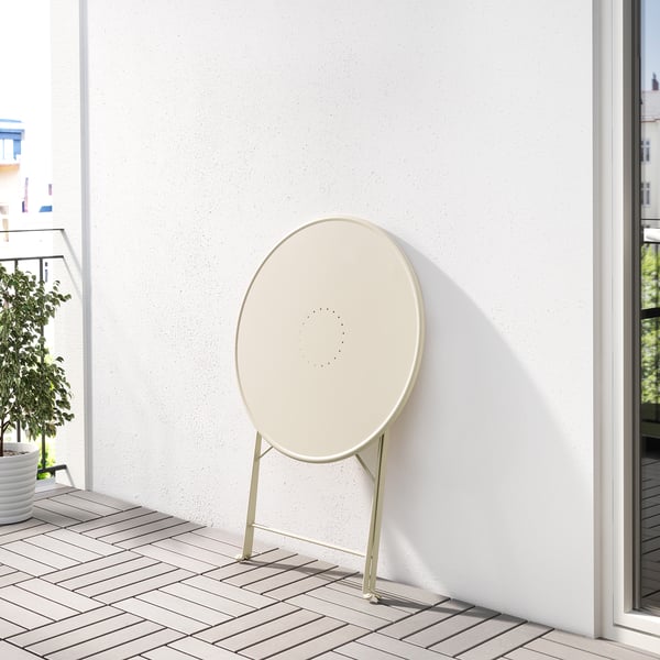 SALTHOLMEN Mesa, exterior, plegable beige, 65 cm - IKEA
