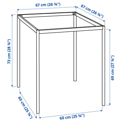 SANDSBERG Estructura para tablero, negro, 67x67x73 cm