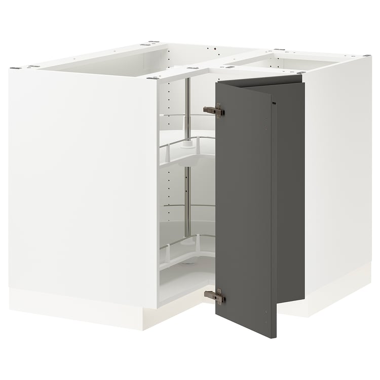 SEKTION Base de gabinete con carrusel - blanco/Voxtorp gris oscuro - IKEA