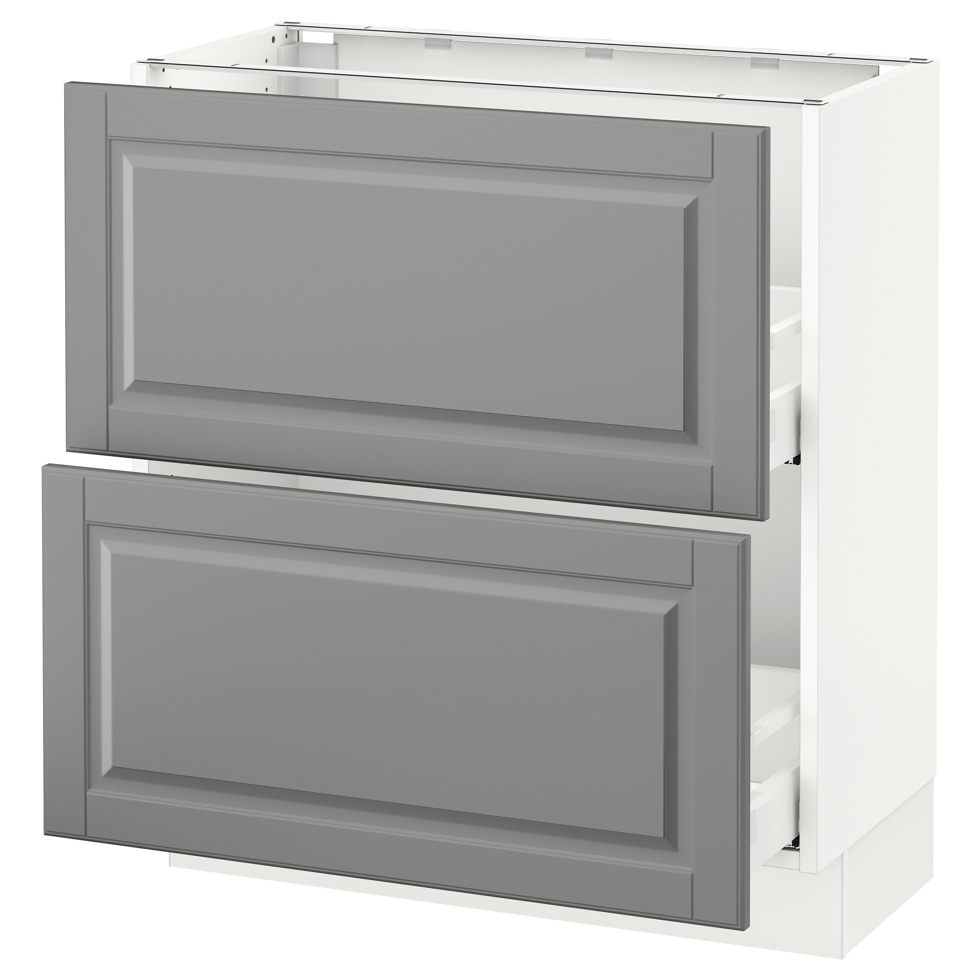 SEKTION Clóset bajo cocina, 2 cajones - blanco Maximera/Bodbyn gris - IKEA