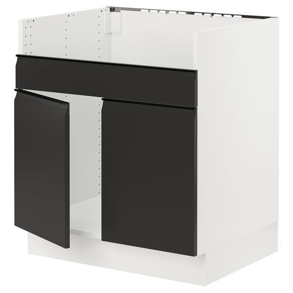 SEKTION Gab bajo fregdr TALLSJÖN, blanco/Upplöv Carbón mate, 76x61x76 cm