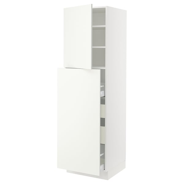 SEKTION Gabin alt extb 2 prtas 4 cjnes+ests, blanco/Vallstena blanco, 61x61x203 cm