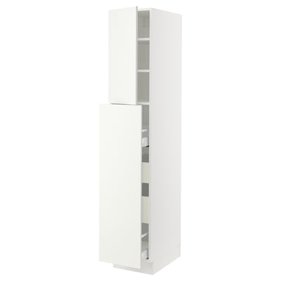 SEKTION Gabin alt extb 2 prtas 4 cjnes+ests, blanco/Vallstena blanco, 38x61x203 cm