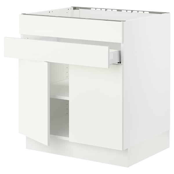 SEKTION Gabin bajo p/parilla 2 prts 1 cjn, blanco/Vallstena blanco, 76x61x76 cm