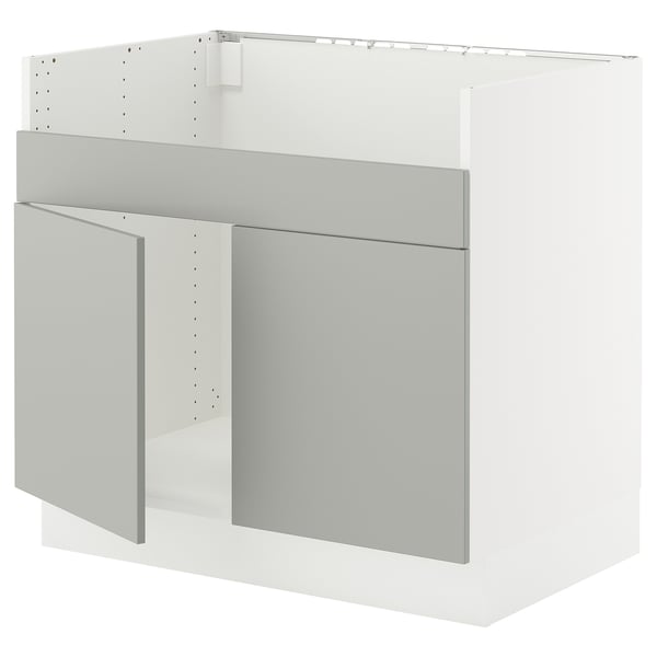 SEKTION Gabin bajo p/tarja doble HAVSEN, blanco/Havstorp gris claro, 91x61x76 cm