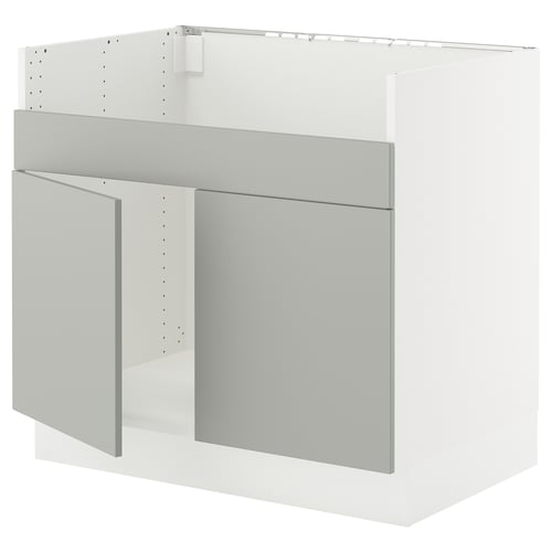 SEKTION Gabin bajo p/tarja doble HAVSEN, blanco/Havstorp gris claro, 91x61x76 cm