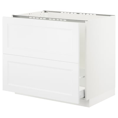 SEKTION Gabin bajo p/tarja y bote de basura, blanco Maximera/Axstad blanco mate, 91x61x76 cm