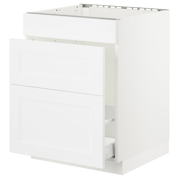 SEKTION Gabin bajo p/tarja y bote de basura, blanco Maximera/Axstad blanco mate, 61x61x76 cm