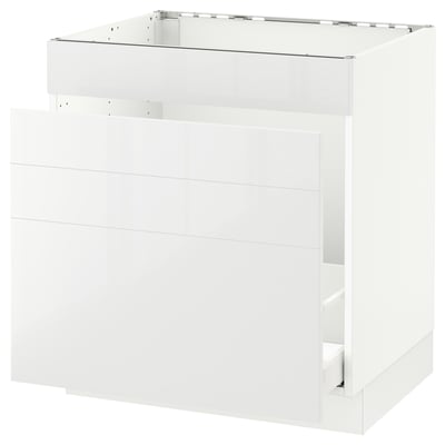 SEKTION Gabin bajo p/tarja y bote de basura, blanco Maximera/Ringhult blanco, 76x61x76 cm