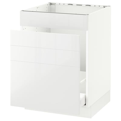 SEKTION Gabin bajo p/tarja y bote de basura, blanco Maximera/Ringhult blanco, 61x61x76 cm