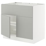 SEKTION Gabin bajo parrilla/int ext+2 prtas, blanco/Havstorp gris claro, 91x61x76 cm