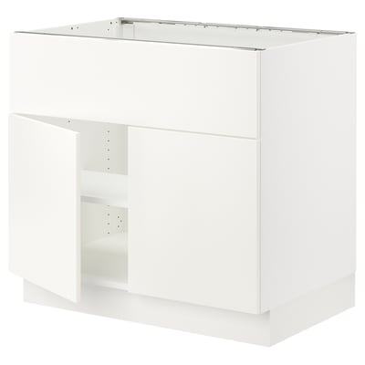 SEKTION Gabin bajo parrilla/int ext+2 prtas, blanco/Veddinge blanco, 91x61x76 cm