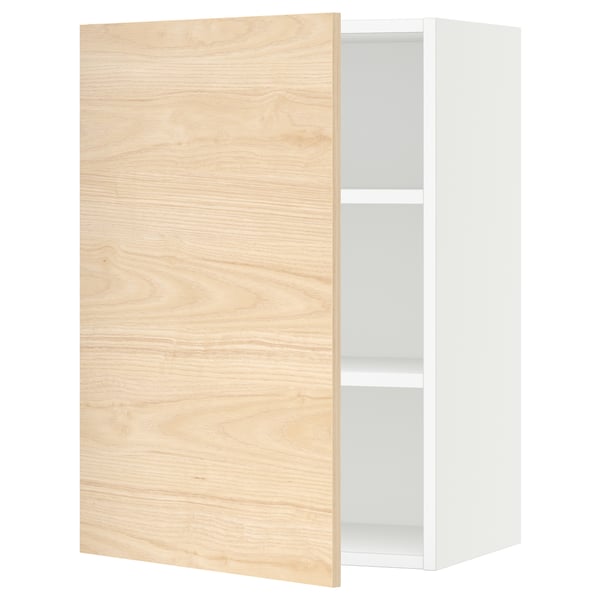 SEKTION Gabin pared 1 puerta c/ estantes, blanco/Askersund efecto fresno claro, 53x37x76 cm