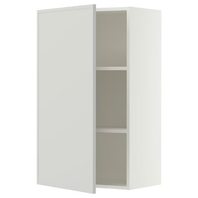 SEKTION Gabin pared 1 puerta c/ estantes, blanco/Aspudden gris claro, 61x37x102 cm