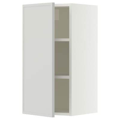 SEKTION Gabin pared 1 puerta c/ estantes, blanco/Aspudden gris claro, 38x37x76 cm
