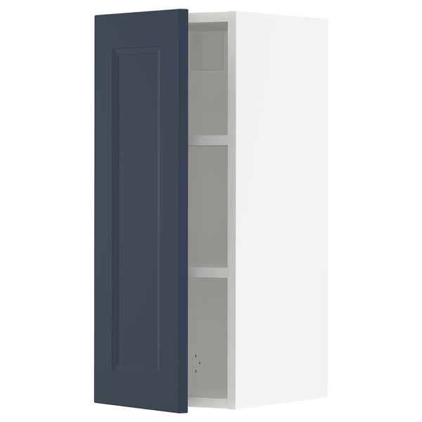 SEKTION Gabin pared 1 puerta c/ estantes, blanco Axstad/mate azul, 31x37x76 cm