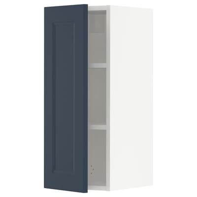 SEKTION Gabin pared 1 puerta c/ estantes, blanco Axstad/mate azul, 31x37x76 cm