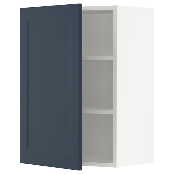 SEKTION Gabin pared 1 puerta c/ estantes, blanco Axstad/mate azul, 53x37x76 cm