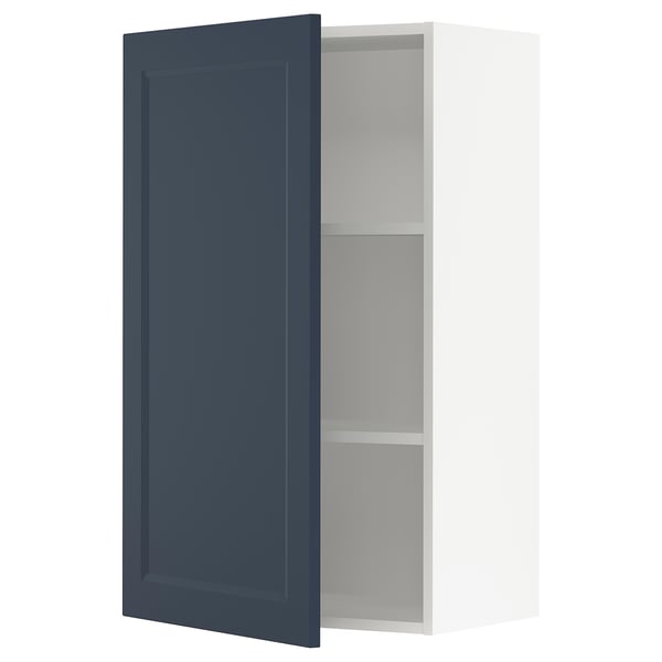 SEKTION Gabin pared 1 puerta c/ estantes, blanco Axstad/mate azul, 61x37x102 cm