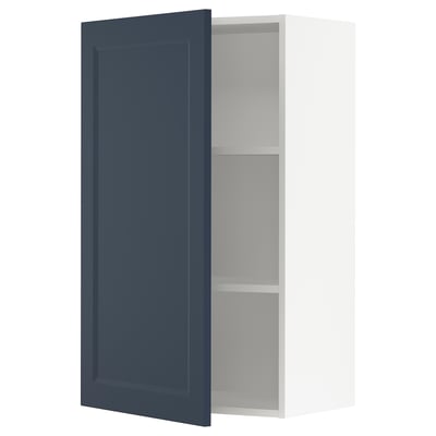 SEKTION Gabin pared 1 puerta c/ estantes, blanco Axstad/mate azul, 61x37x102 cm