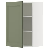 SEKTION Gabin pared 1 puerta c/ estantes, blanco/Axstad verde grisáceo, 53x37x76 cm
