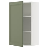 SEKTION Gabin pared 1 puerta c/ estantes, blanco/Axstad verde grisáceo, 61x37x102 cm
