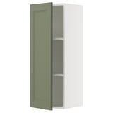 SEKTION Gabin pared 1 puerta c/ estantes, blanco/Axstad verde grisáceo, 38x37x102 cm