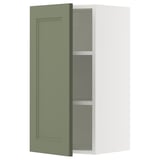 SEKTION Gabin pared 1 puerta c/ estantes, blanco/Axstad verde grisáceo, 38x37x76 cm
