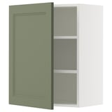 SEKTION Gabin pared 1 puerta c/ estantes, blanco/Axstad verde grisáceo, 61x37x76 cm