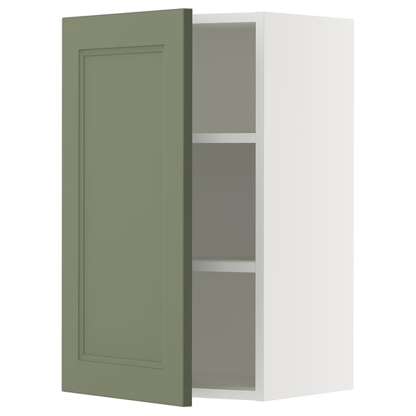 SEKTION Gabin pared 1 puerta c/ estantes, blanco/Axstad verde grisáceo, 46x37x76 cm