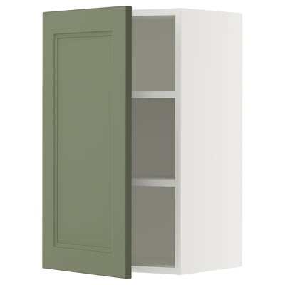 SEKTION Gabin pared 1 puerta c/ estantes, blanco/Axstad verde grisáceo, 46x37x76 cm