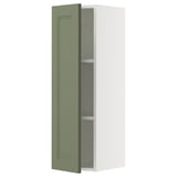 SEKTION Gabin pared 1 puerta c/ estantes, blanco/Axstad verde grisáceo, 31x37x102 cm