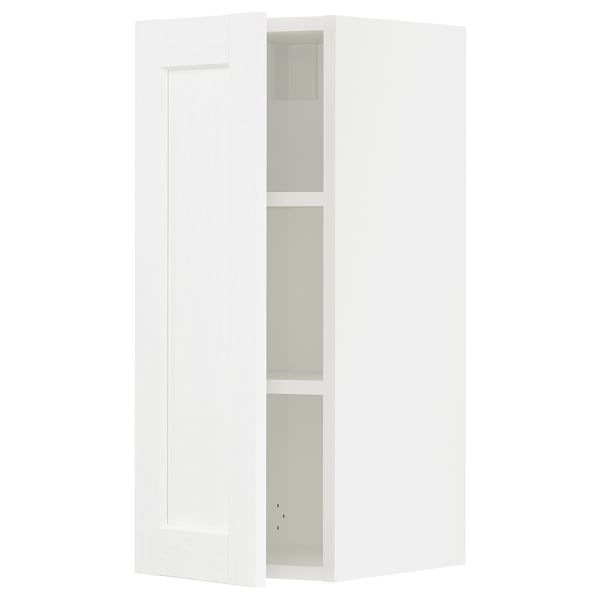 SEKTION Gabin pared 1 puerta c/ estantes, blanco Enköping/blanco efecto madera, 31x37x76 cm