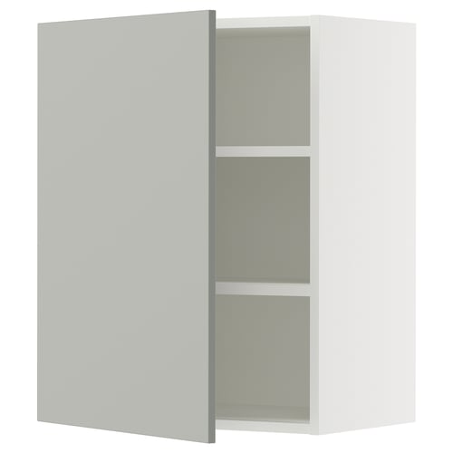 SEKTION Gabin pared 1 puerta c/ estantes, blanco/Havstorp gris claro, 61x37x76 cm