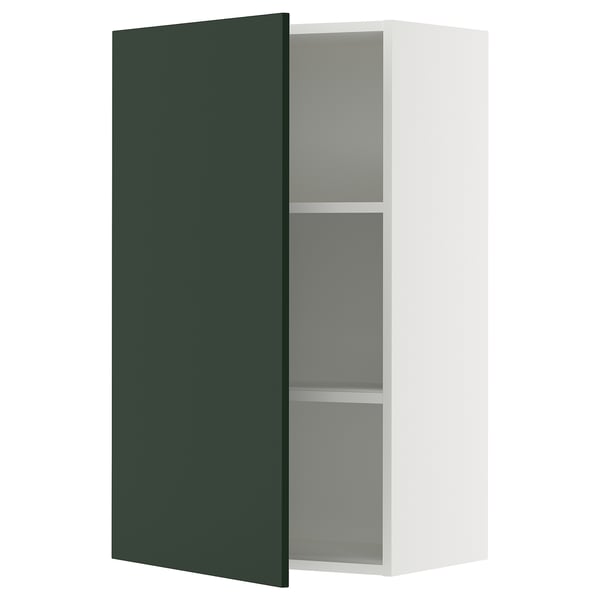 SEKTION Gabin pared 1 puerta c/ estantes, blanco/Havstorp Verde oscuro, 61x37x102 cm