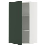 SEKTION Gabin pared 1 puerta c/ estantes, blanco/Havstorp Verde oscuro, 61x37x102 cm